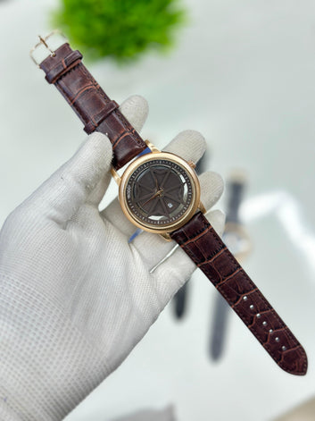 Leather Spinning Watch