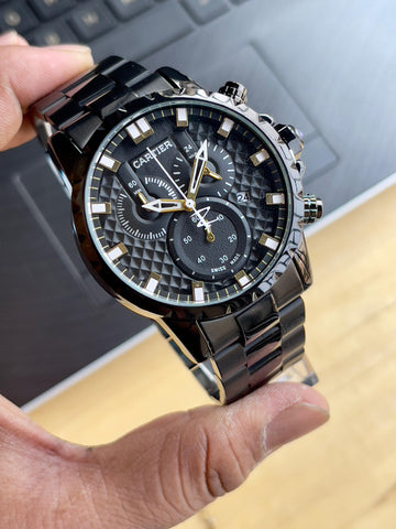 Carti°er Full Black Chronograph Watch for Men