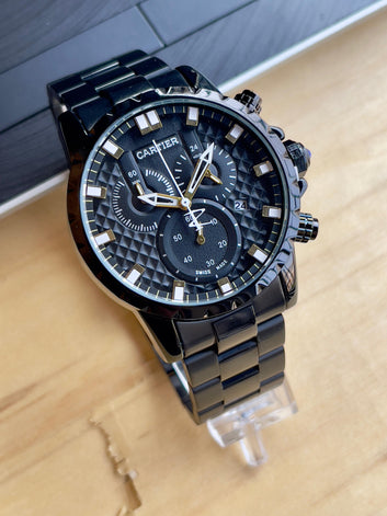 Carti°er Full Black Chronograph Watch for Men