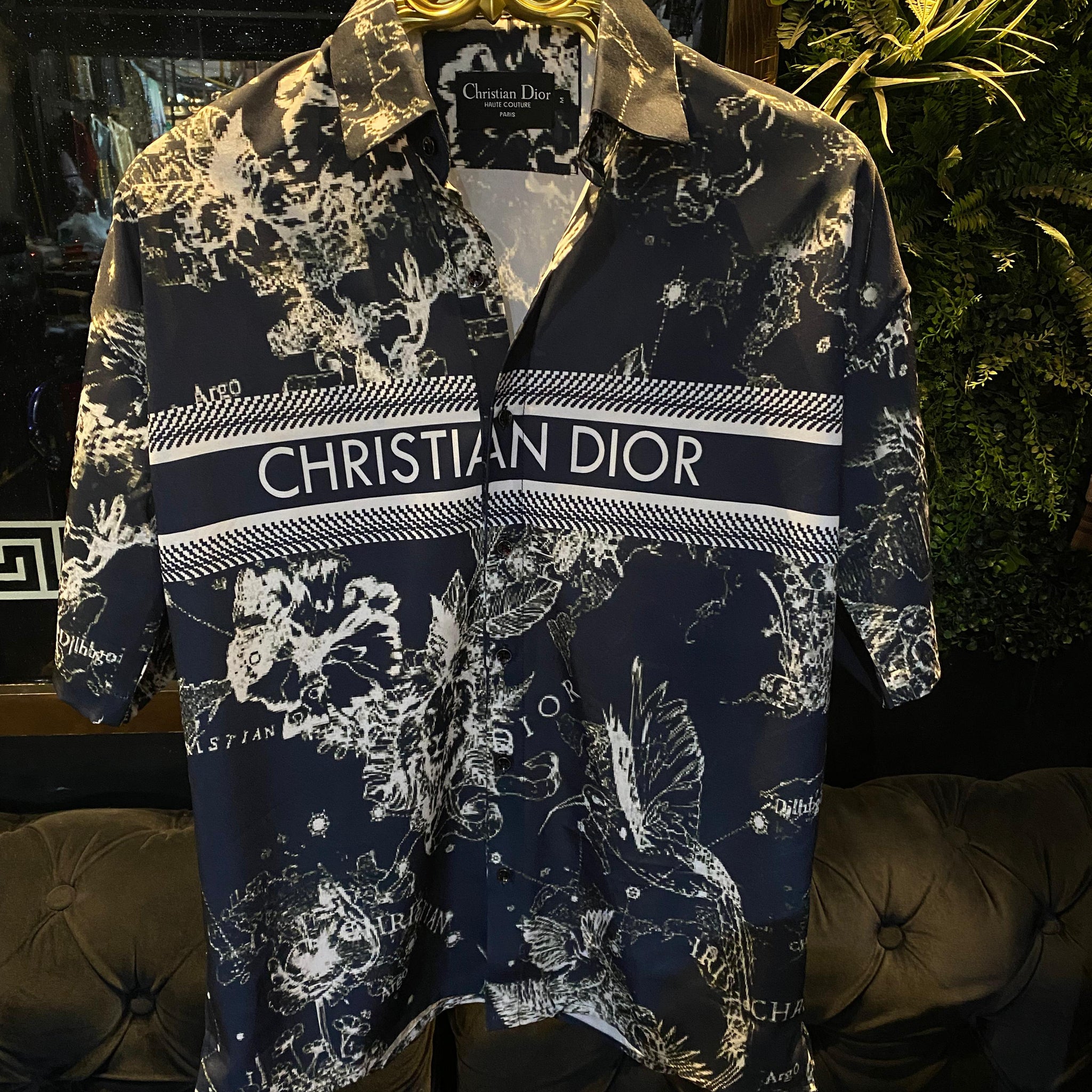 Christ.ian D.ior Cuban collar shirt half sleeve