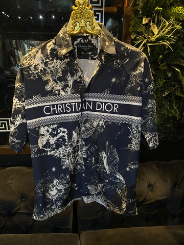 Christ.ian D.ior Cuban collar shirt half sleeve