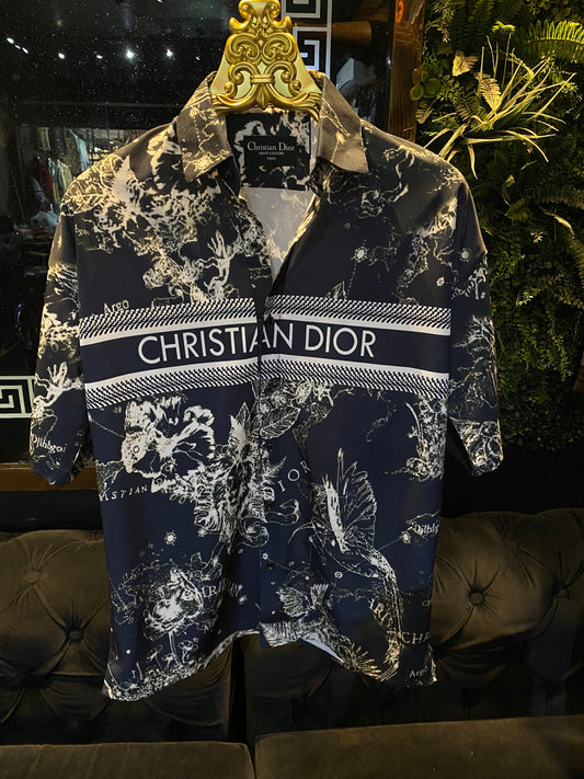 Christ.ian D.ior Cuban collar shirt half sleeve