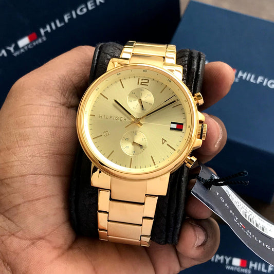 Tomm.y Hi.lfiger gold steel quartz