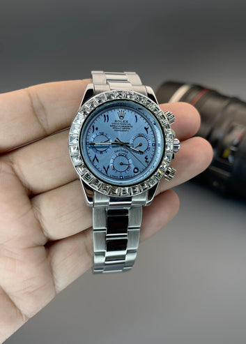 Rol.ex Daytona ice blue Arabic quartz