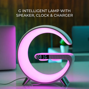 G Smart Lamp 3-in-1; Speaker, Clock, Wireless Charger